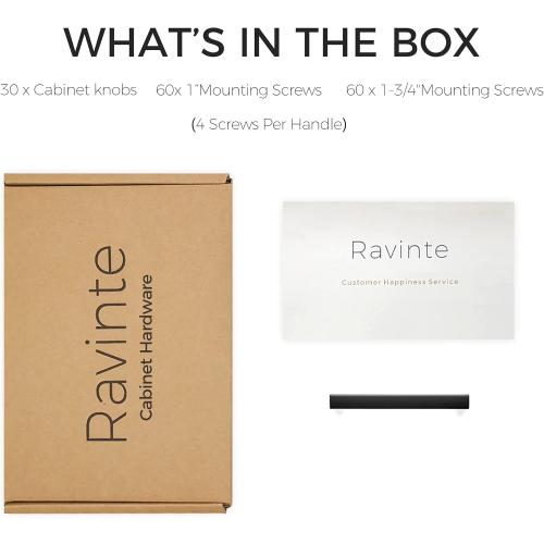 Ravinte 30 Pack Size 3 inch  Solid 3 Inch Center to Center Slim Square Bar Drawer Handles Kitchen Cabinet Handles Black Drawer Pulls Kitchen Cabinet Hardware Matte Black Dresser Pulls for Cupboard