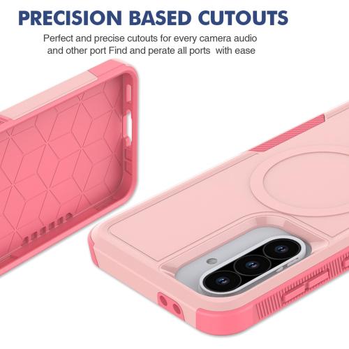 Dionsibei Designed for Samsung Galaxy A36 5G Case 2 in 1 Military Grade Drop Heavy Duty Rugged Shockproof Protective Cover Case for Galaxy A36 5G Phone Case (Pink)