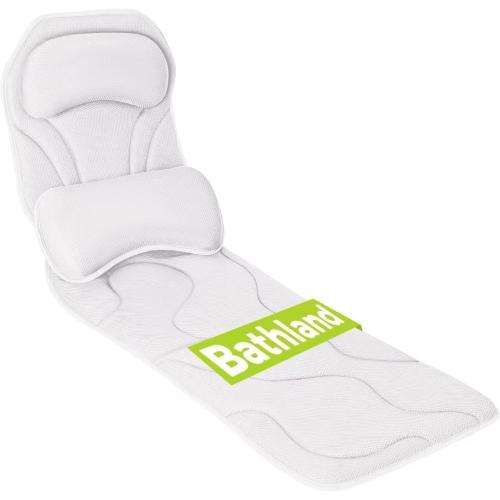 Full Body Bath Pillow for Tub - Extra Long & Thick Tub Pillow with Head, Back & Lumbar Support, 168 Non-Slip Suction Cups, Soft 5D Mesh Spa Cushion, Fits All Tubs-Gift for Soaking