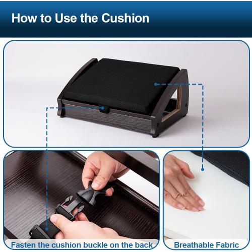 StrongTek Foot Rest & Kids 2-Step Stool Set, 4-Angle Adjustable Under-Desk Footrest   Rubber Wood Step Stool with Handles, Non-Slip Support for Office, Bathroom & Kitchen