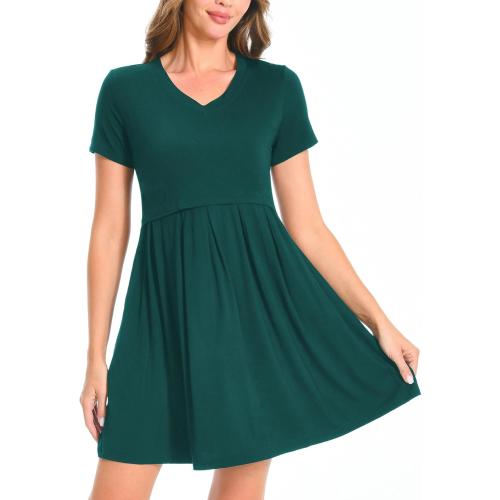 Bearsland Women's Short Sleeve Maternity Nursing Dress Casual T-ShitLarge