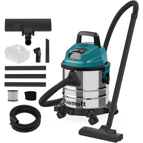 4 Gallon Cordless Shop Vac Compatible with Makita 18V Battery, Cordless Shop Vacuum Wet and Dry with 16 Kpa Strong Suction & Blower, Battery Powered Shop Vac for Car, Home and Garage (Tool Only)