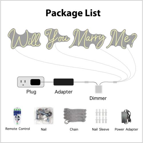 Will You Marry Me Neon Signs 72x11.4 Inch Super Large for Wall Decor, Remote Control Warm White Wedding LED Neon Lights Signs for Proposal Wedding Celebration Romantic Neon Sign(72x11.4)