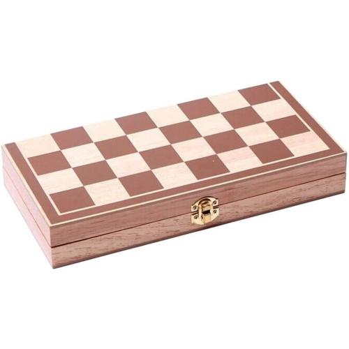 BlueSnail 15 Classic Vintage Standard Folding Wooden Chess Set, Foldable Games Board Crafted Carved
