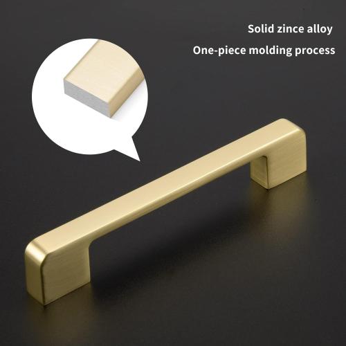 10 Pack 3-3/4 Inch Modern Brushed Gold Cabinet Pulls Zinc Alloy Dresser Drawer Pulls Cabinet Hardware