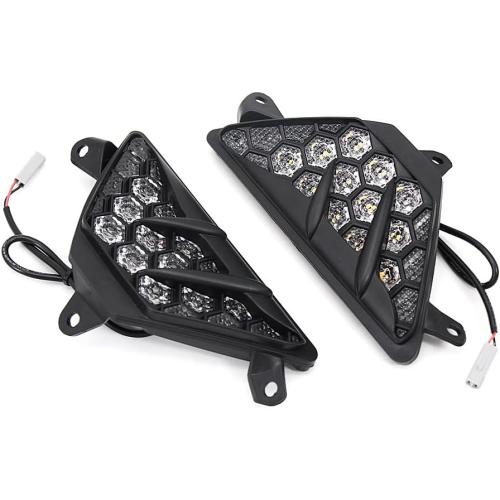 GearUp LED Front Turn you for KAWASAKI NINJA 400 2018-2023,for NINJA 300 2013-2017,for NINJA 650 2012-2023 Amber Turn Signal White Daytime Running Lights
