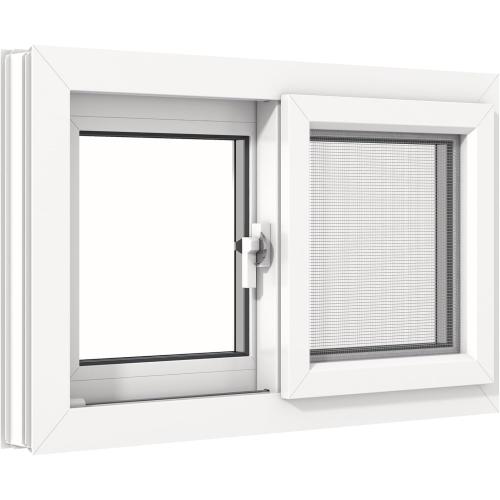 Vinyl Basement Double Slider Window,32 x 20 Basement Window,Removable Sliding Windows with Screen Windows,Featuring Double-Pane Insulated with Thermal Insulation Soundproof Glass（White）