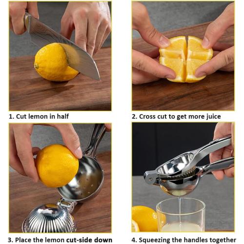 Lemon Squeezer, Lemon Squeezer Juicer, Citrus Juicer Handheld, Metal Lemon Hand Press, Lime Squeezer Bar Tool, Manual Citrus Press w/Stainless Steel Zester