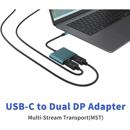USB C to Dual DisplayPort Adapter, YMY Dual Monitor Connector 4K 60Hz, Type C to DP Screen Splitter for 2 Monitors Compatible with MacBook Pro/Air, Pad, Surface, Dell, Galaxy, Chromebook