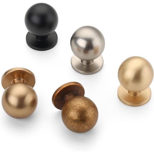 FILTA 10 Pack 1Inch(27mm) Diameter Round Solid Ball Champagne Bronze Cabinet Knobs Drawer Pulls Cabinet Hardware for Kitchen Cabinets and Bathroom Cabinets
