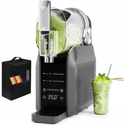 Slushie Machine, No Ice Needed, 64 oz Slushie Machine for Home with Dust Cover, Professional Frozen Drink Maker, 7 Preset Programs Rinse, Frozen Margaritas, Frappés, Milkshake, and More