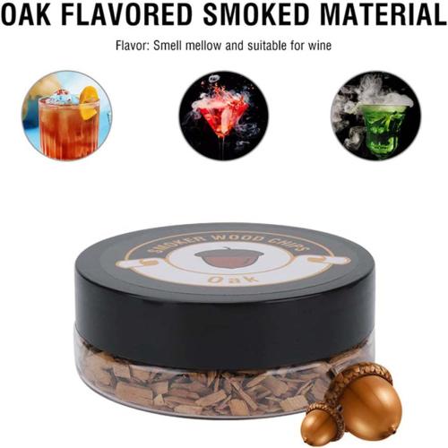 Wood Chips 4 Pack for Smoking Gun, Hand-held Smoke Gun Smoker Infuser, Sawdust for Smoked Drinks, Food, Cocktails, Cheese, Desserts (Apple, Cherry, Hickory, Oak)