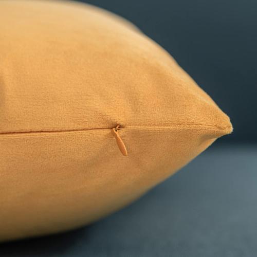Throw Pillow Covers 22x22 Mustard Yellow: Pack of 2 Cozy Soft Velvet Square Modern Luxury Decorative Throw Pillow Cases for Sofa Couch Living Room Bed Home Decor