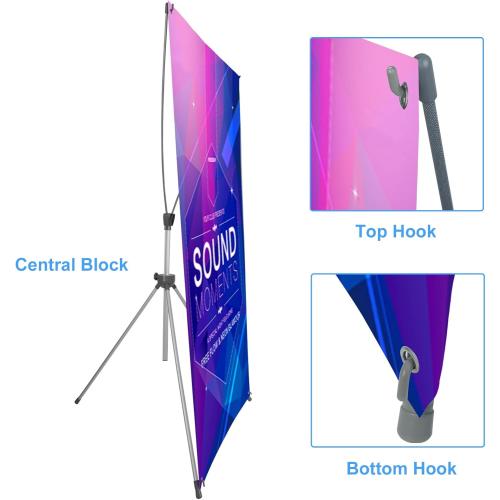 Adjustable X Banner Stand Fits Any Banner Size Width 23 to 32 and Height 63 to 78,Portable Retractable Banner Holder with Carrying Bag - Customize Banner for Trade Show, Exhibition, 2 Pack