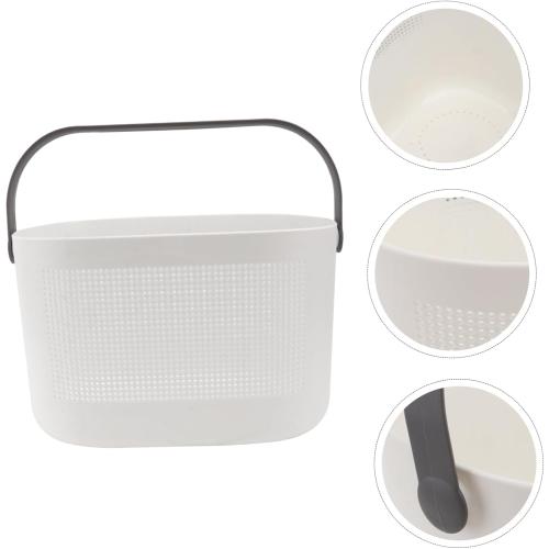 Gray Hollow Wash Basket Capacity Toiletry Container for Bathroom Storage Wash Storage Basket for Organizing Toiletries and Accessories