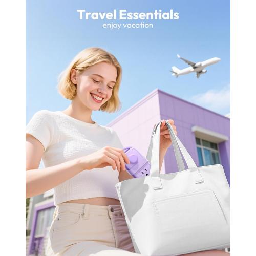NTONPOWER Purple Travel Power Strip,Travel Essentials 4 Outlets 3 USB(1 C) with 4FT Wrapped Extension Cord Flat Plug, Cruise Essentials 2026 for Hotel Travel Cruise Essentials