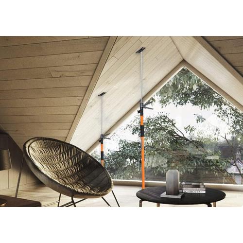 4PK Support Pole, Steel Telescopic Adjustable 3rd Hand Support System, Support Rod, Supports up to 154 lbs Construction Rods for Cabinet Jacks Cargo Bars Drywalls Extends from 49 Inch to 114 Inch