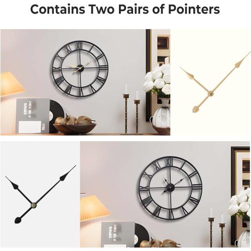 Vantic 32 Inch Large Wall Clock, Roman Numeral Metal Oversized Wall Clocks for Living Room Decor, Bedroom and Kitchen, Completely Silent, Non Ticking, Battery Operated