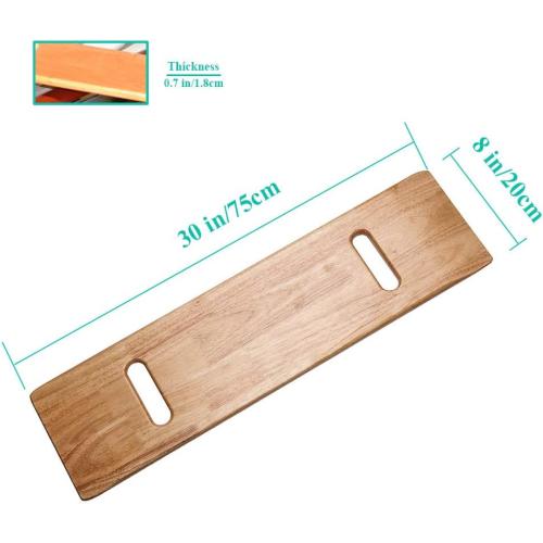 Wooden Slide Transfer Board with Handles, 500 lb Capacity Heavy Duty Slide Boards for Transfers of Seniors and Handicap, 30 x 8 x 0.7