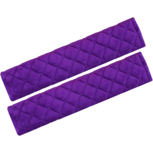 MIRKOO Car Seat Belt Cover Pad, 2-Pack Soft Car Safety Seat Belt Strap Shoulder Pad for Adults and Children, Suitable for Car Seat Belt, Backpack, Shoulder Bag, Laptop Computer Bag (Purple)