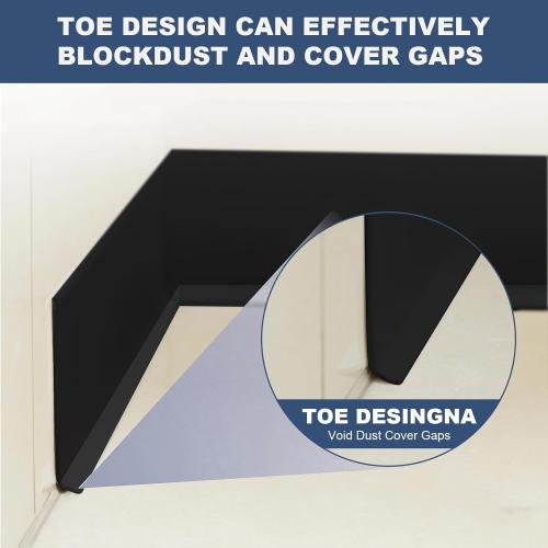 DGSL Flexible Baseboard Trim 4x147.6ft,Self Adhesive Vinyl Wall Base Black | Rubber Toe Design, Easy to Cut, Protects Walls, Creates a Clean Finish for Kitchens, Bathrooms, Bedrooms, Hallways & Offices