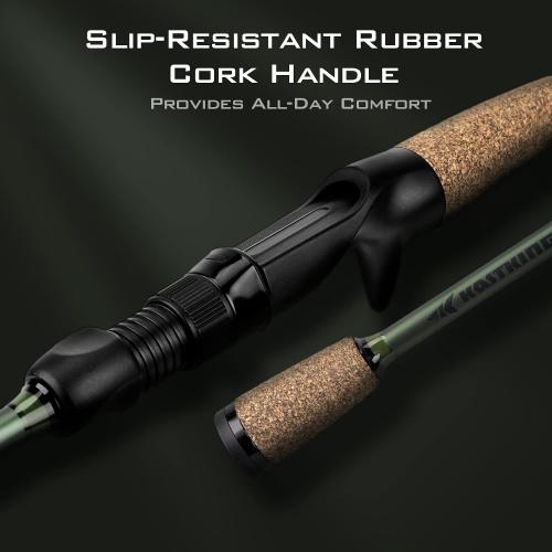 KastKing Spartacus II Twin-Tip Spinning & Casting Fishing Rods | 2-Piece Rods with Extra Tip Section, IM6 Graphite Blanks, PTS Power Transition System, KastFlex Tech, Rubber Cork Handle