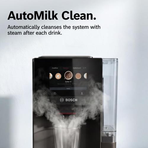Bosch Fully Automatic Coffee and Espresso Machine - Touchscreen, Large Bean Capacity - Easy Clean, Maintenance - Black -
