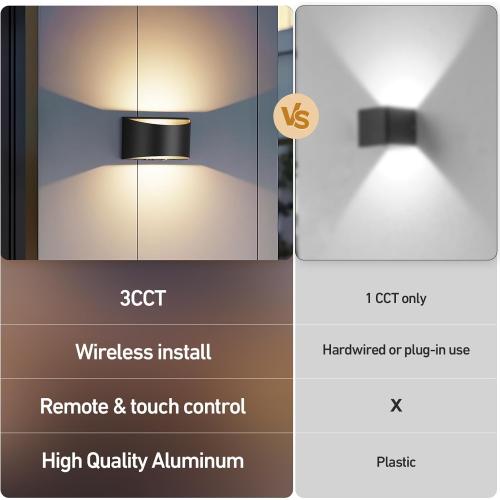 VOLISUN No Hardwired Wall Sconce, Modern Wall Sconce Battery Operated with Remote, 3000K-6500K Dimmable LED Wall Lamp, Wireless Wall Light for Bedroom, Living Room, Hallway, Corridor(1 Pack)