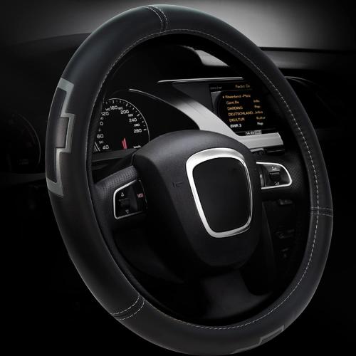 Plasticolor 006788R01 Chevrolet Silverado 2500HD and 3500HD Gray Bowtie Logo Steering Wheel Cover