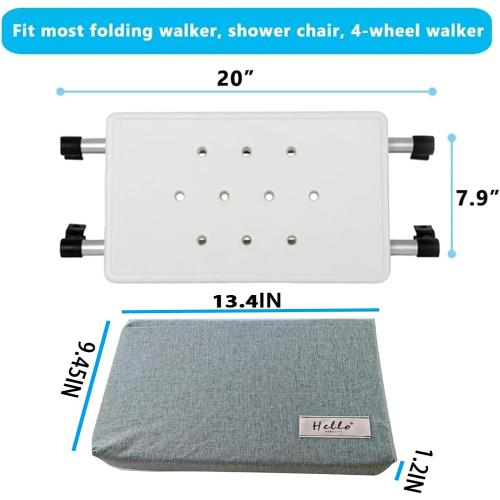 Walker Seat Sponge Cushion Universal Rest Seat Folding 250lb | universal walker seat, 3.3cm sponge cushion, 250lb capacity, tool-free install, bathing and outdoor dual use