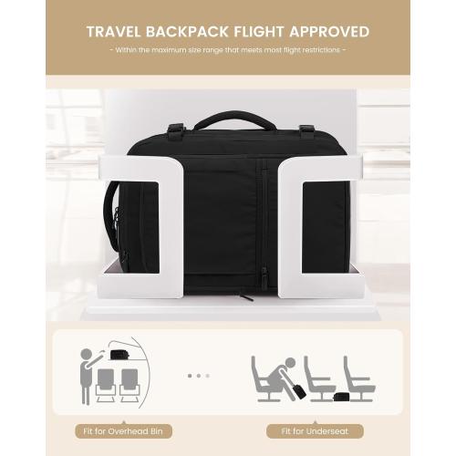 LOVEVOOK Travel Backpack for Women & Men, 40L Large Carry On Backpack Airline Approved, TSA Personal Item Weekender Bag, Water Resistant Laptop Backpack with 3 Packing Cubes for Travel Essentials
