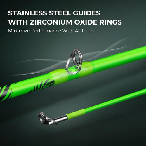 KastKing Zephyr Dual Tip Casting Rods & Spinning Fishing Rods, Lightweight KastFlex IM6 Graphite Rod, Dual Tips Section for Different Powers, Built-in Hook Keeper, PTS Power Transition System