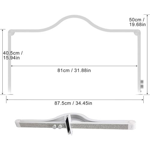 Upgraded Nail Tech Lamp for Desk, 34 in Foldable Large Nail Light with Phone Holder, 3 Modes 3000K-6000K LED Manicure Lamp, Half Moon Light for Lash Eyelash Extension, Tattoo, Eyebrows(Gold)