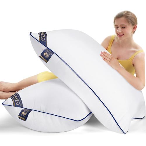 MZOIMZO Supportive Firm Bed Pillows for Sleeping- King Size, Set of 2, Cooling Hotel Quality with Premium Soft Down Alternative Fill for Back, Stomach or Side Sleepers, 20''x34''