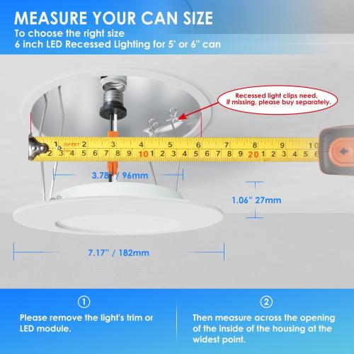 ANWIO Recessed Lighting 6 Inch, 5CCT Flat Retrofit LED Recessed Lights Can Needs, 2700/3000/4000/5000/6000K Selectable Can Lights 10W(120W Equivalent) CRI 80  Dimmable E26 Base IC Rated & ETL 8 Pack