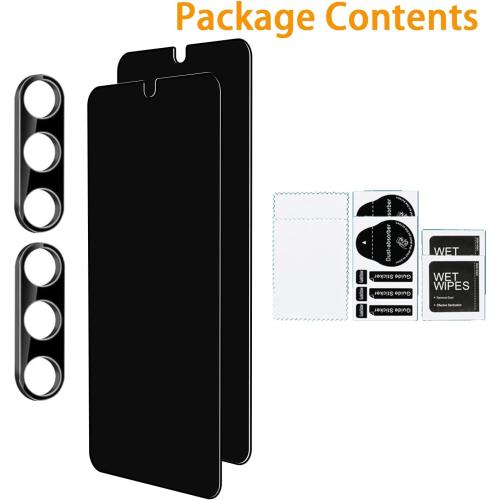2 Pcs for Samsung Galaxy S24 Plus Privacy Screen Protector Tempered Glass with 2 Pcs Camera Lens Protector with Alignment Tool for Samsung S24 Plus 5G