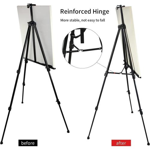 RRFTOK Art Painting Display Easel Stand,72Inches Portable Adjustable Metal Tripod with Artist Easels for Canvases Height from 22-72”for Table-Top/Floor Paint and Displaying,Black