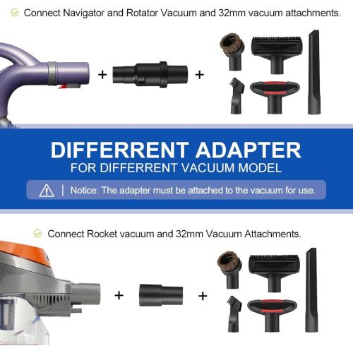 LANMU Vacuum Attachments Compatible with Shark Navigator Lift-Away NV360 NV352 NV356E, NV501 & Rocket HV301 HV322 Vacuum, 1 1/4 Accessories Kit with Adapter for Home, Car Interior Cleaning