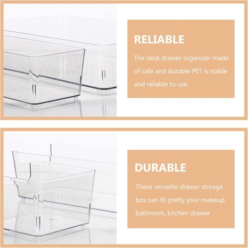 Organizer for Bedroom 4pcs Plastic Desk Drawer Organizers Storage Bins Lids
