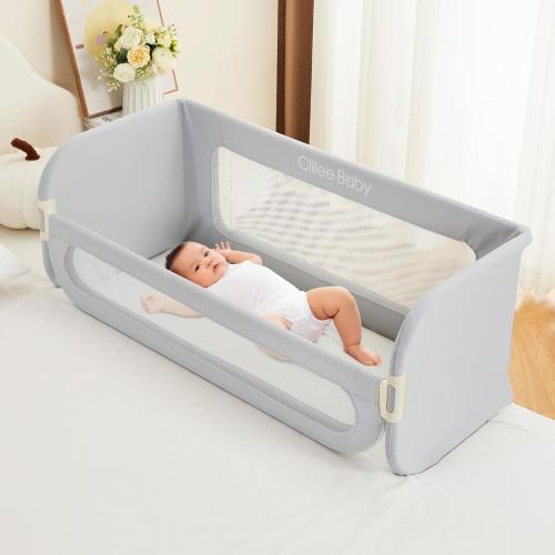 GREY Ciilee Baby Bed Rail for Toddlers Extra Large 72.83 L Kids Rails Guard for Twin, Full, Queen, King Bed Adjustable Children Side Railing Safety Bedrail Foldable Barandas para Camas de Niños (Grey