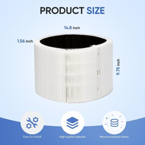 2Pack Blue Signature Filter Compatible with Large Model Air Purifier Pollen, Dust, Smoke, Pet Hair & Odors Air Purifier Filter