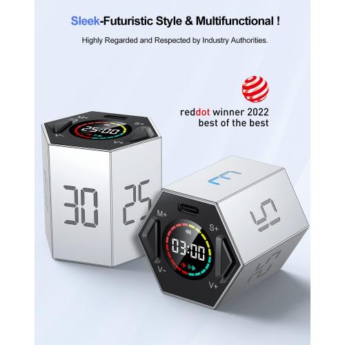 Ticktime T6 Pomodoro Timer Cube for Focus, Study, Work, Task, ADHD, Kitchen