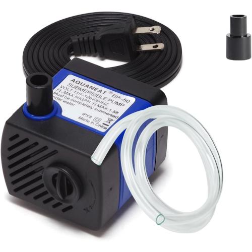 AQUANEAT Small Fountain Pump, 50 GPH Mini Submersible Water Pump with 3.3 ft