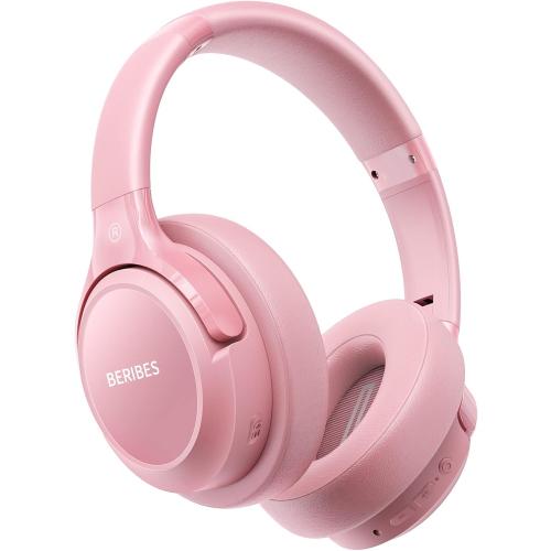 BERIBES Bluetooth Headphones Over Ear, 65H Playtime and 6 EQ Music Modes Wireless Headphones with Microphone, HiFi Stereo Foldable Lightweight Headsets, Deep Bass for Home Office Cellphone PC Ect.