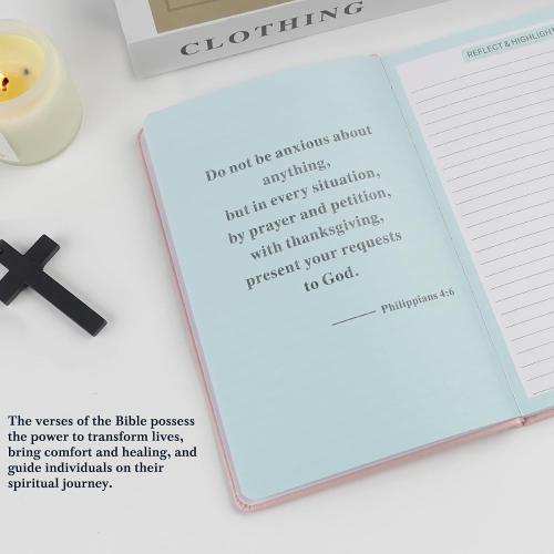 Pink Prayer Journal for Woman - 60 Weeks Bible Journal with Prompts, Verse