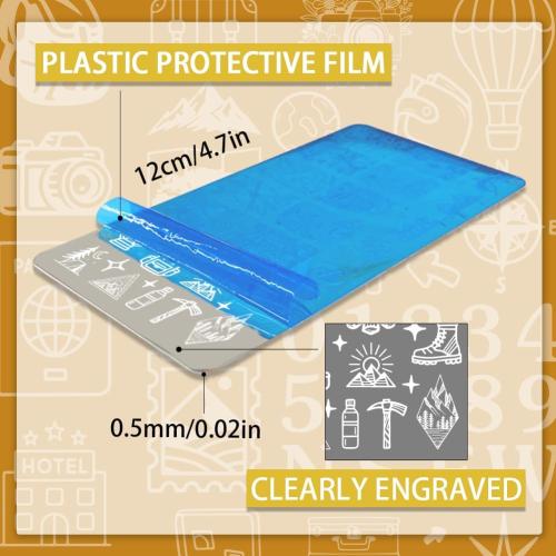 PH PandaHall 3pcs Travel Pattern Nail Stamp Plate Compass Map Pattern Print Art Template Stainless Steel Nail Image Plate Travel Theme Nails Art Stencils for Women DIY Printing 4.7x2.3 inch