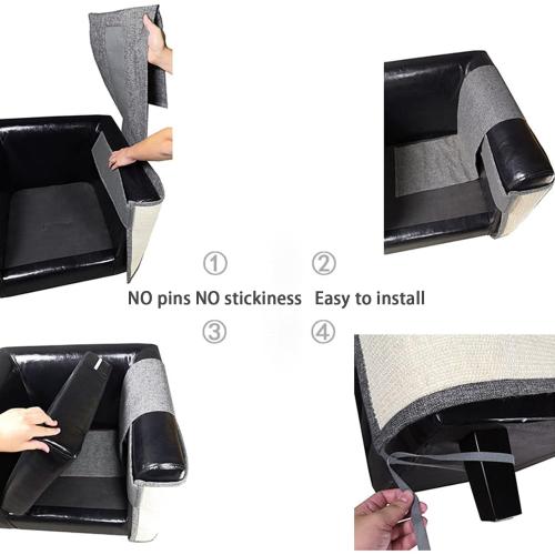 Grey 50x60x14CM Cat Scratcher Couch- Natural Sisal Furniture Protection from Cats - Corner cat Scratcher for Couch,Chair,Sofa - Easy Installation