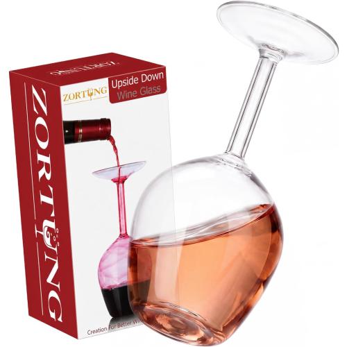 Upside Down Wine Glass Unique & Funny Wine Glasses Gifts for Women & Men