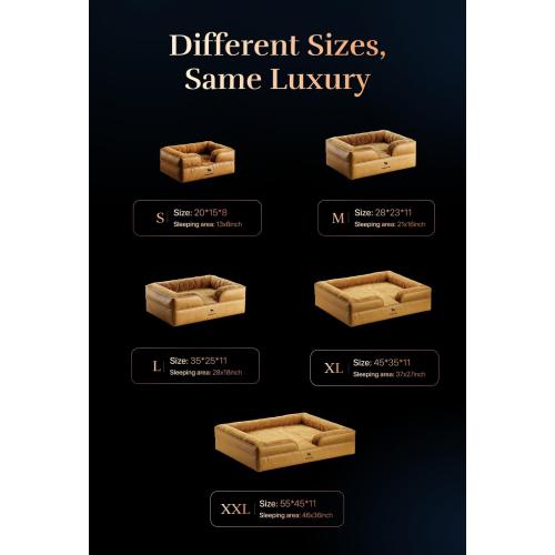 NOAH & PAW Giant Dog Bed XXL, 55x45x11 Inch, Orthopedic Dog Beds, Eggshell Memory Foam Infused with Cooling Gel, Inner Cover, Waterproof, Machine Washable (Velvet Sofa Collection)
