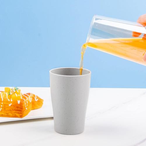 Supernal 32pcs Wheat Straw Dinnerware Sets for 8,Plates and Bowls Sets,Reusable Plastic Plates,Grey Dish Set for 8 include 16pcs Dishes, 8pcs Bowls, 8pcs Cups,Dishwasher Safe.